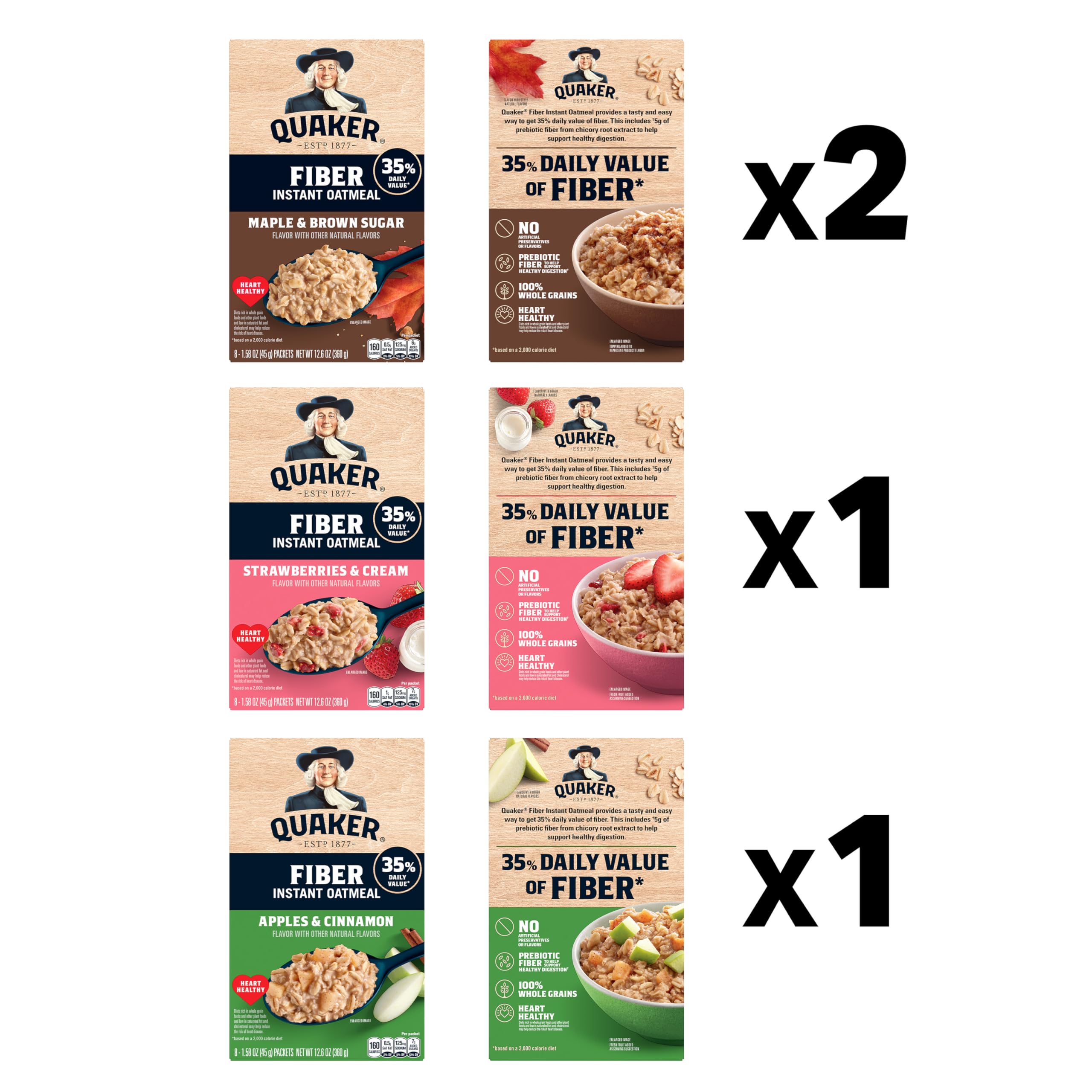 Quaker Instant Oatmeal Fiber Boost Strawberries Cream in a cozy breakfast setting