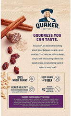 Single-serving packet of Quaker Instant Oatmeal Raisin & Spice for easy mornings.