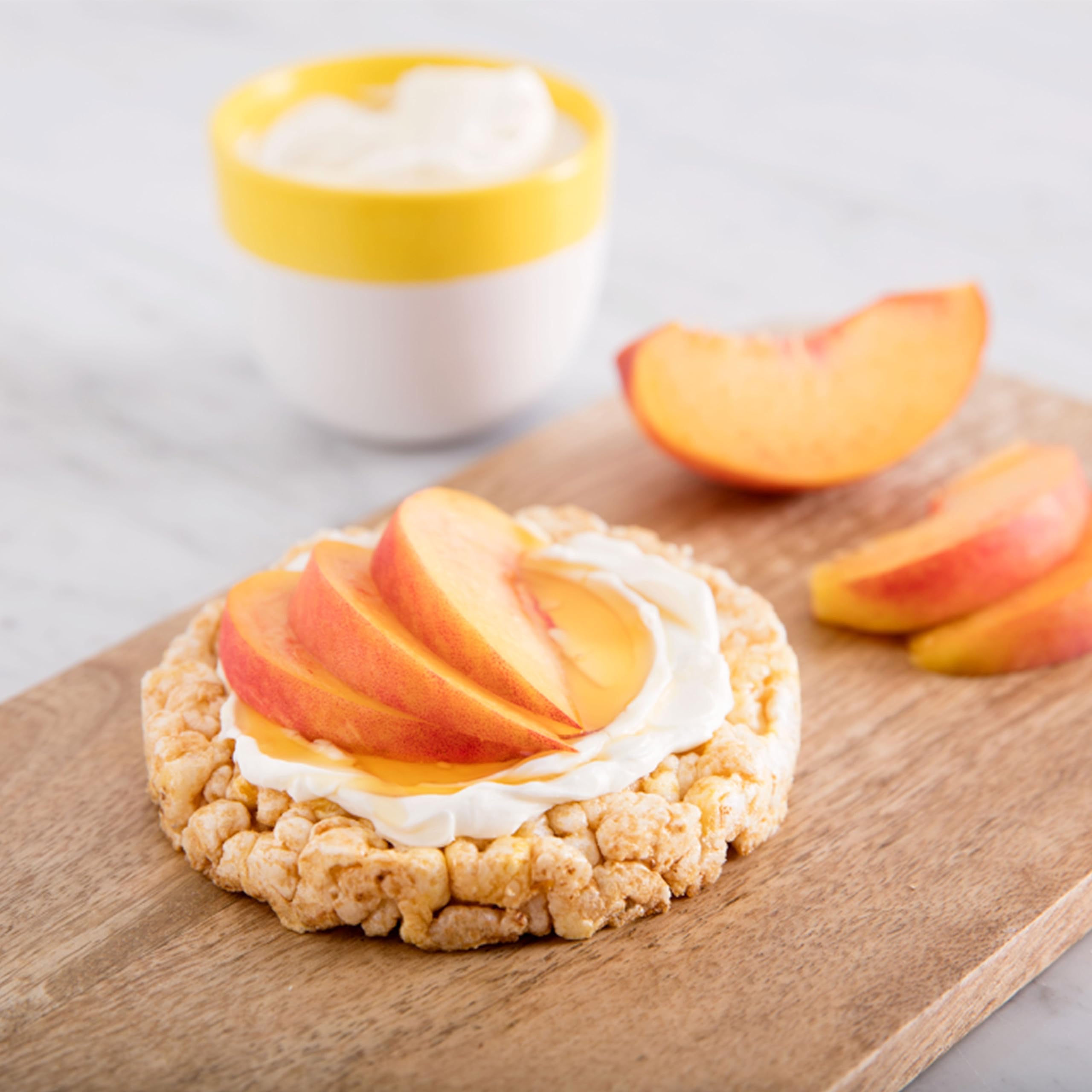 Quaker large rice cakes caramel pack 3 ingredient-list image highlights simple components