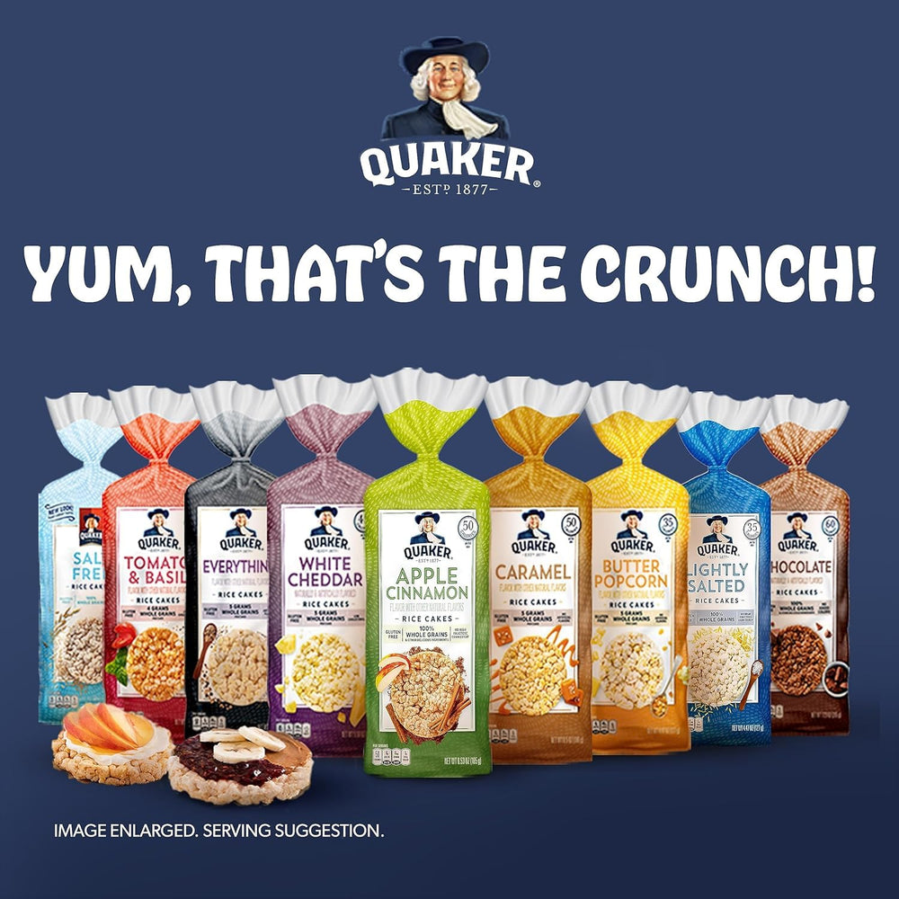 Quaker large rice cakes Everything flavor pack in a bag.