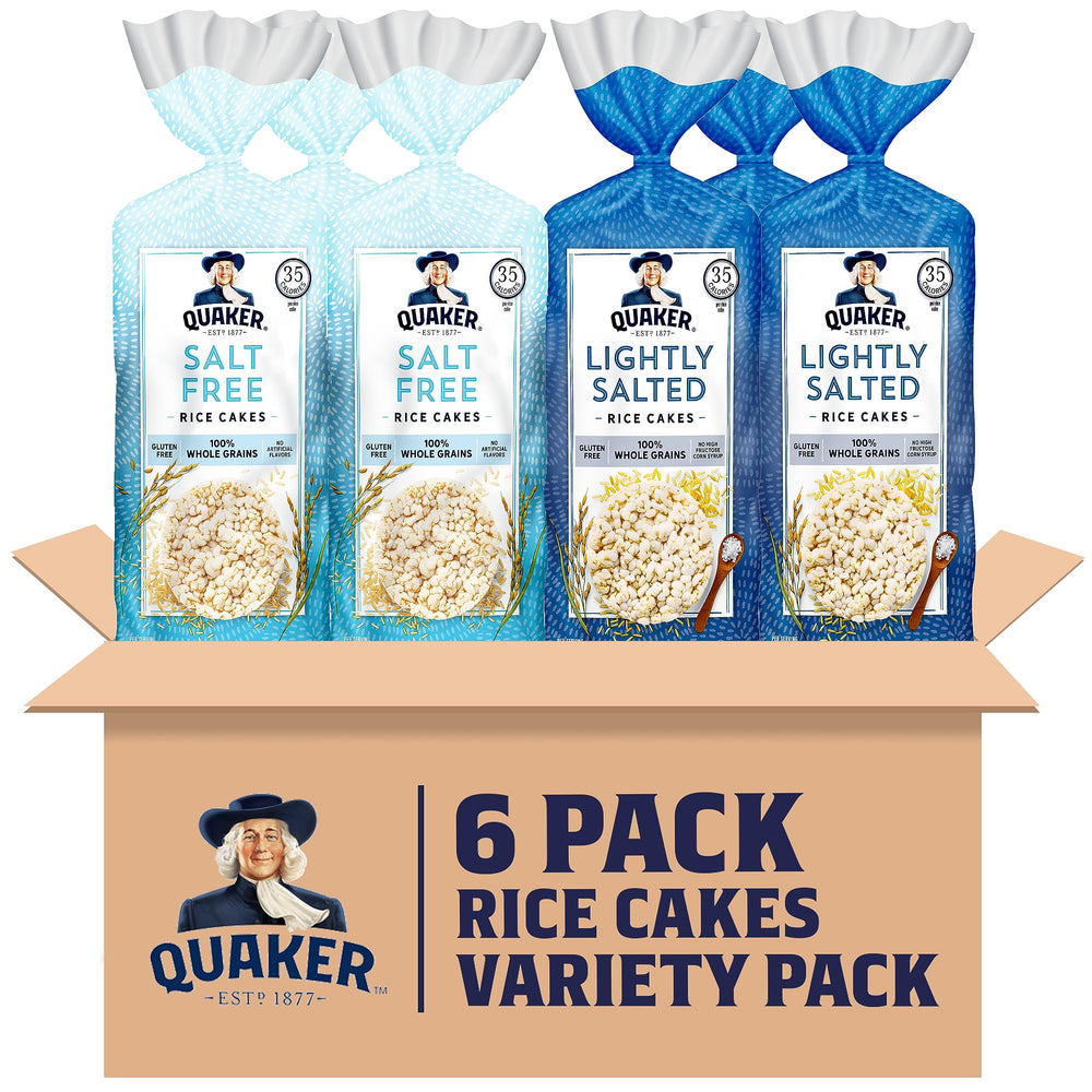 Quaker Large Rice Cakes gluten-free with crisp texture perfect for toppings.