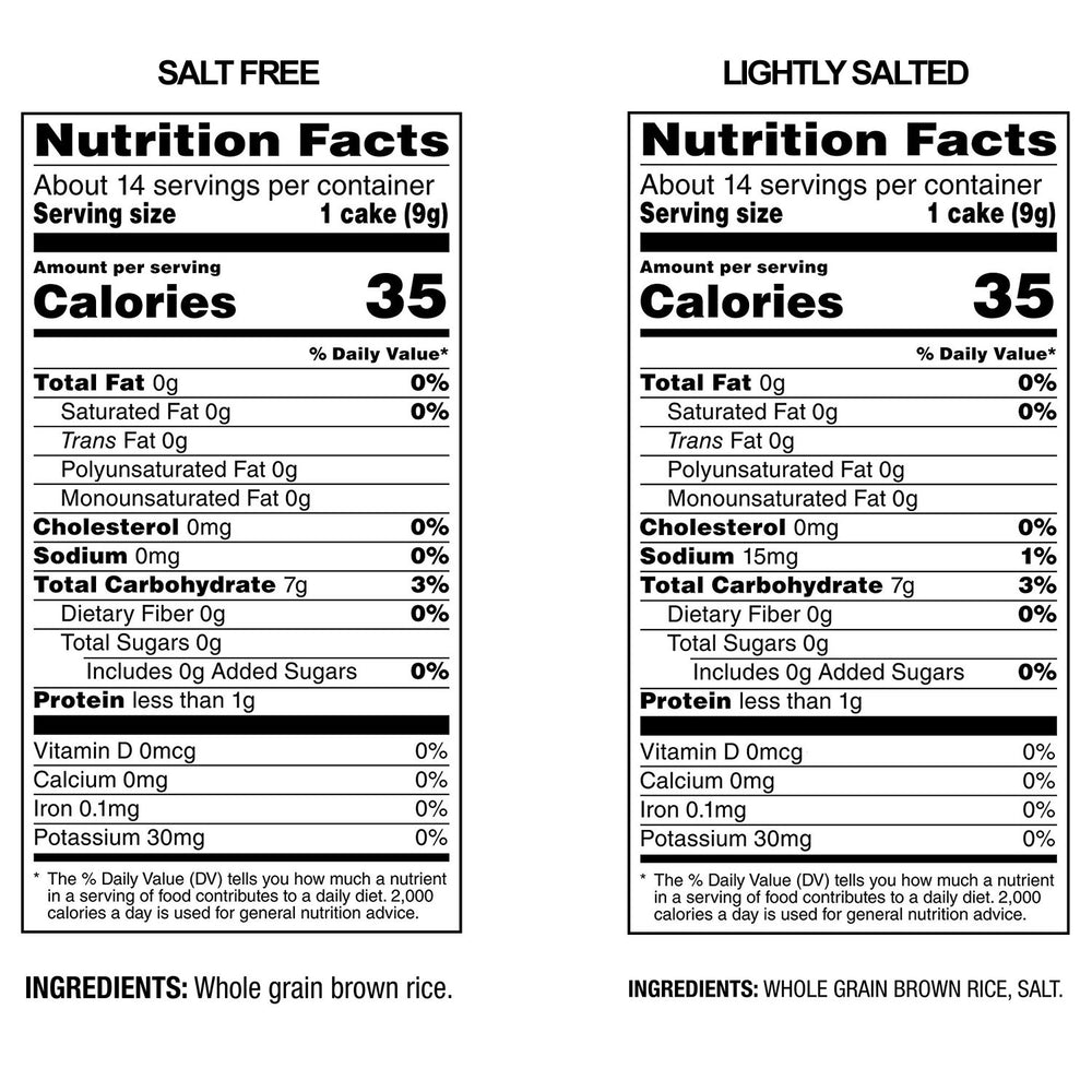 Quaker Large Rice Cakes salt-free pack shown as a versatile snack.