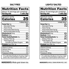Quaker Large Rice Cakes salt-free pack shown as a versatile snack.