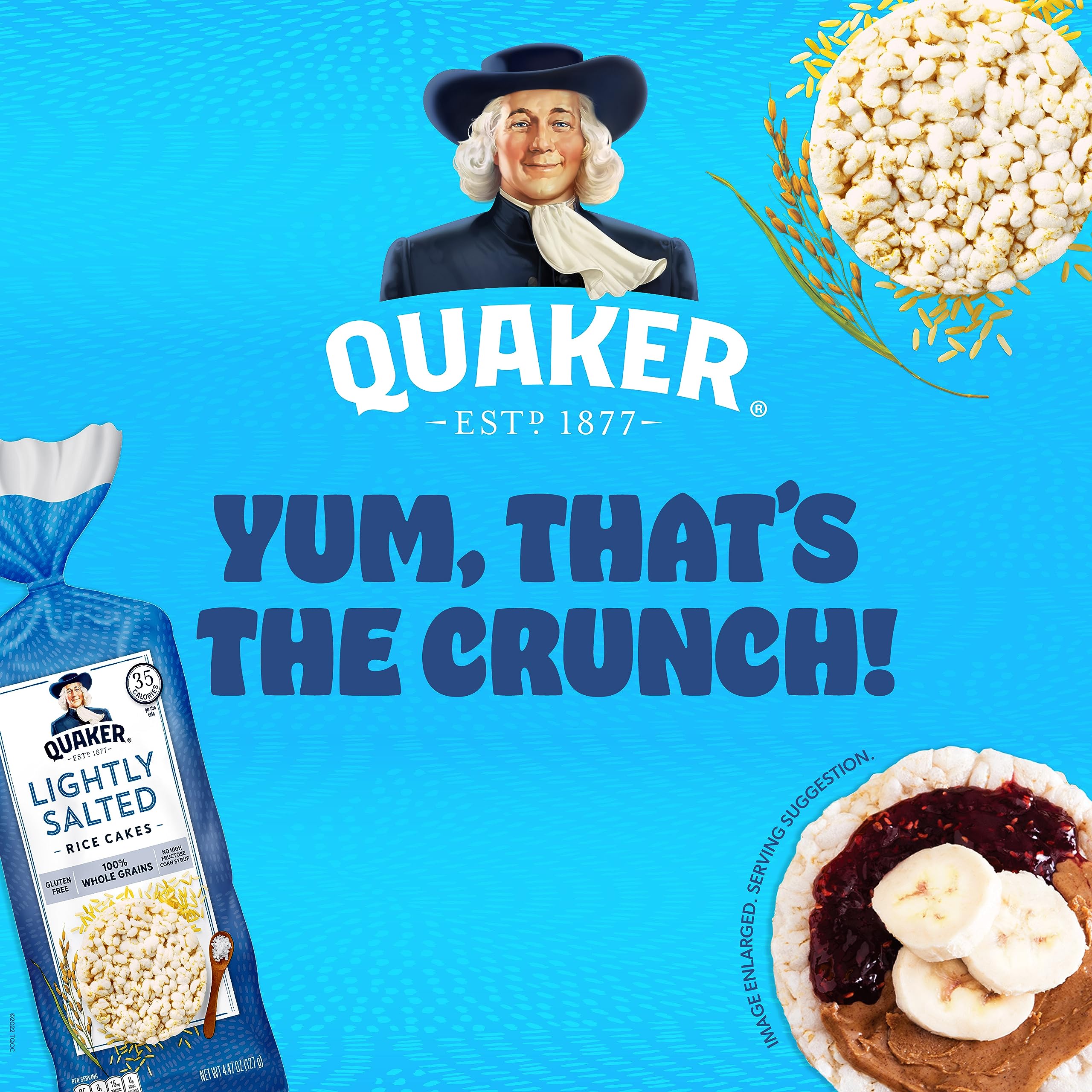 Quaker Large Rice Cakes on-the-go snack, light and portable