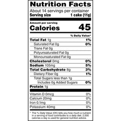 Quaker Large Rice Cakes White Cheddar top view, crisp and versatile.