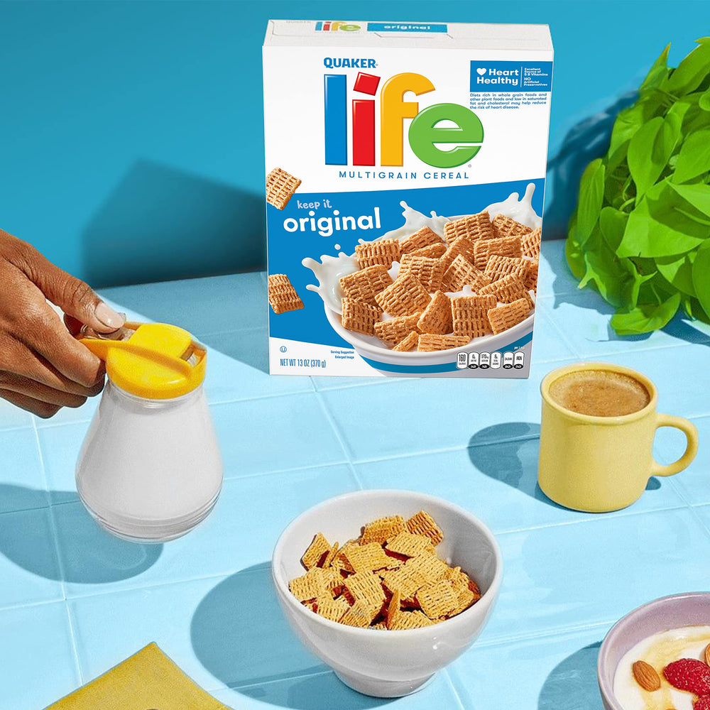Cereal flakes close-up reveal crunchy texture and gentle sweetness.