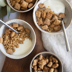 Three boxes of Quaker Oatmeal Squares ready for mornings.