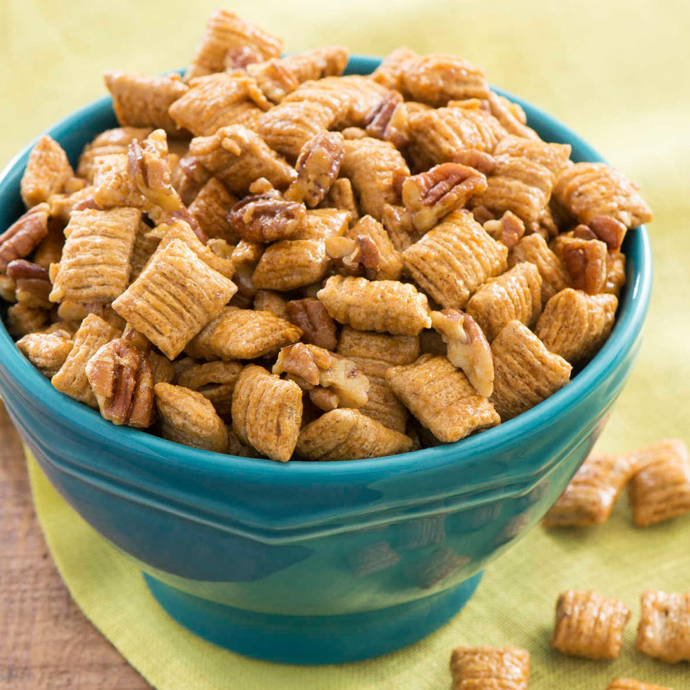 Hearty crunch close-up showing brown sugar glaze.