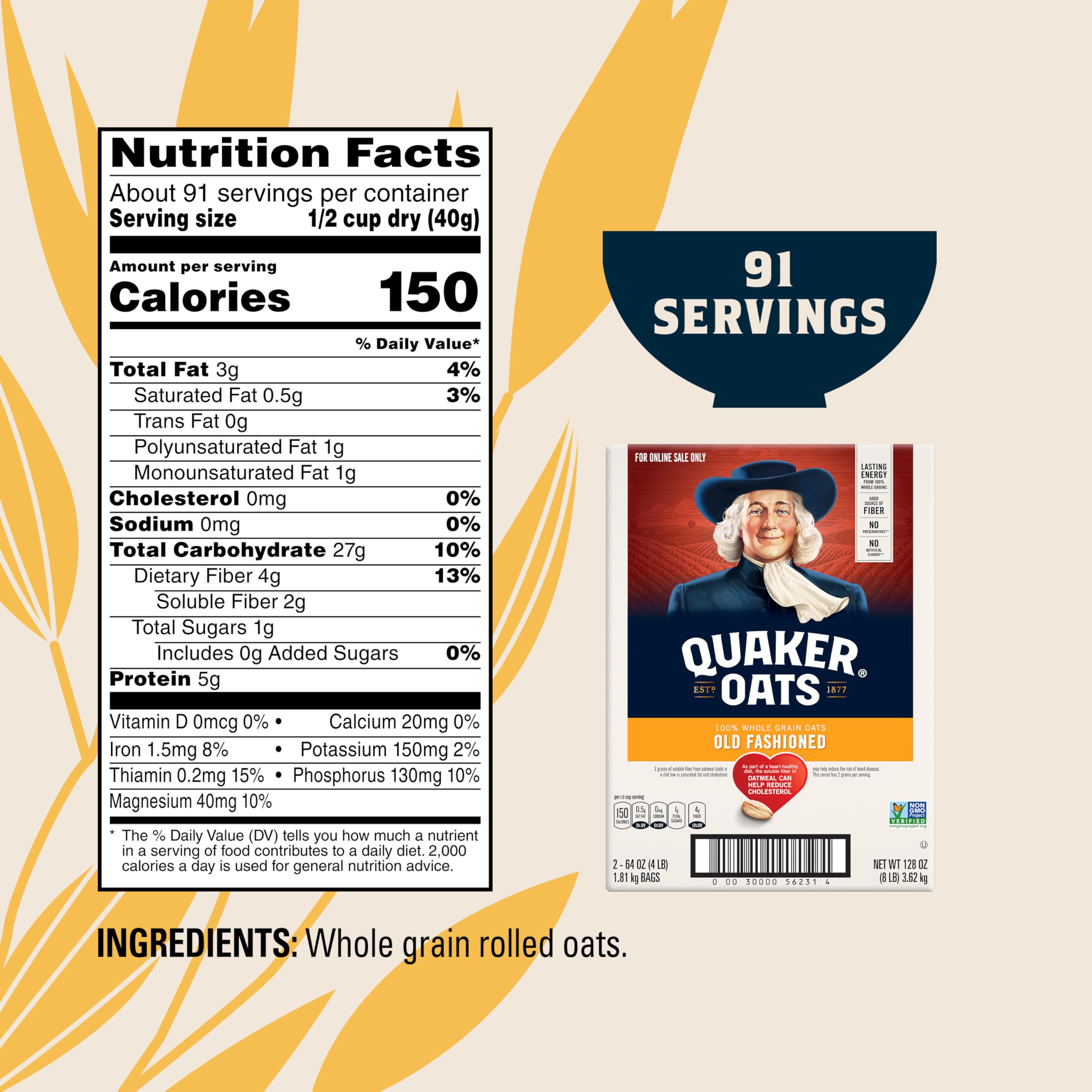 Quaker Old Fashioned Oats measuring cup for accurate portions