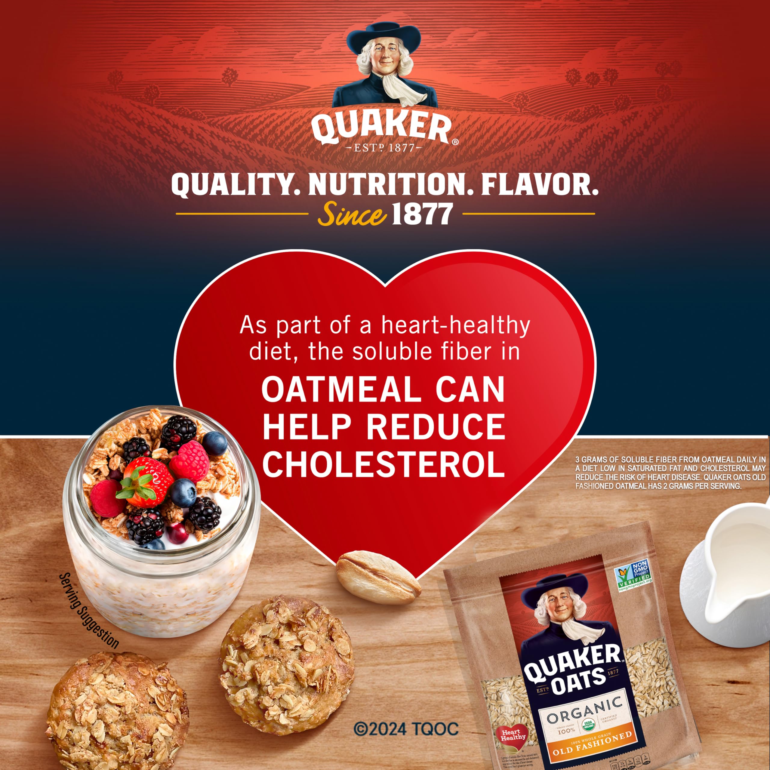 Quaker oats on a pantry shelf ready for quick meals.