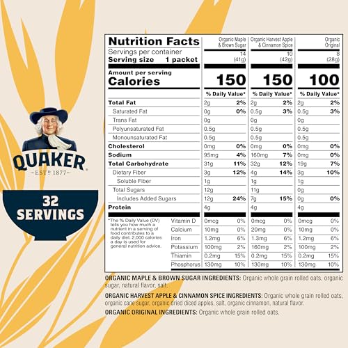 Close-up of Quaker Organic Oats highlighting natural ingredients
