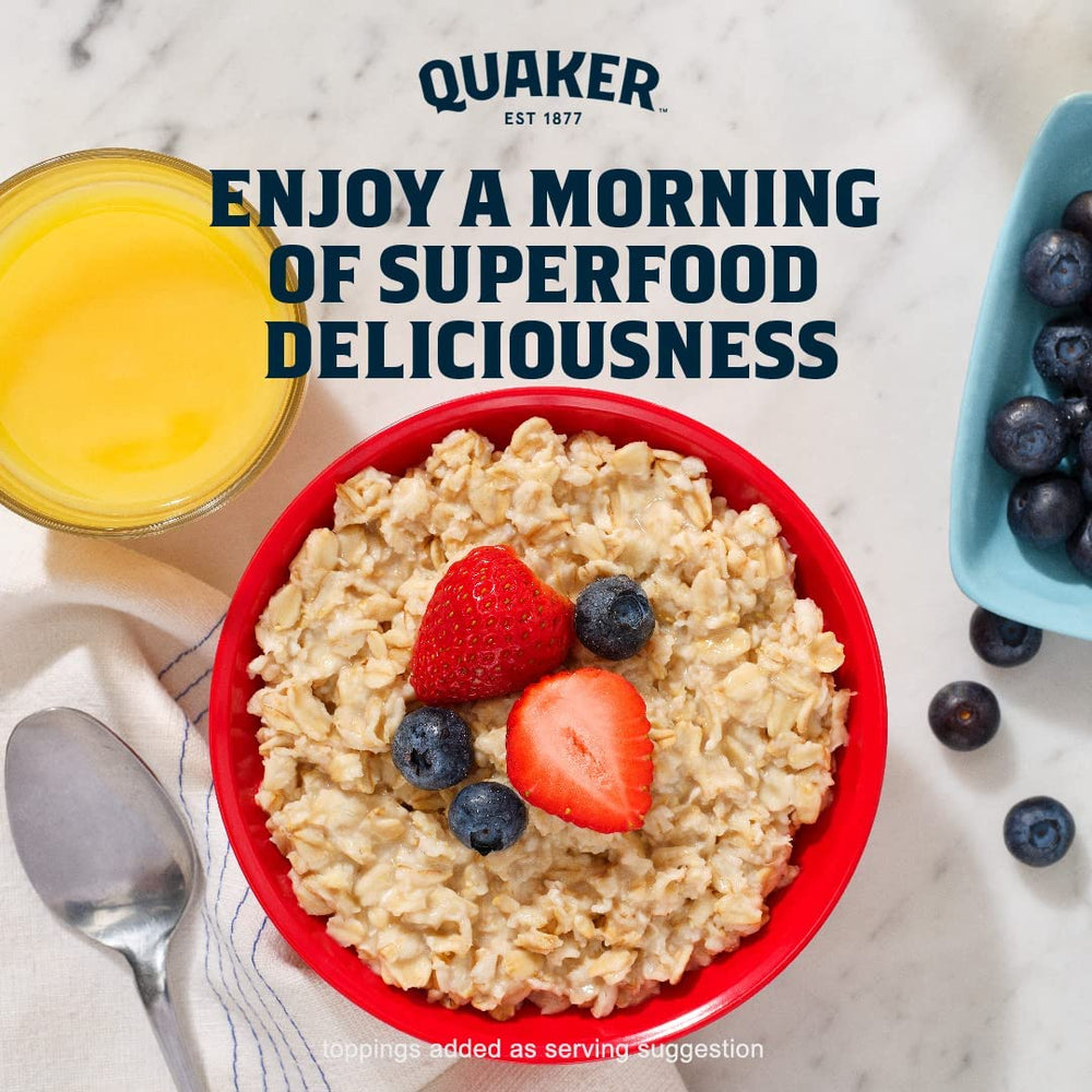 Quaker Protein Banana Nut package close-up highlights whole grains and protein per serving.