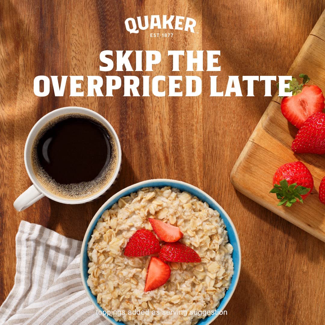 Quaker Protein Banana Nut ready-to-serve oats with milk being poured.