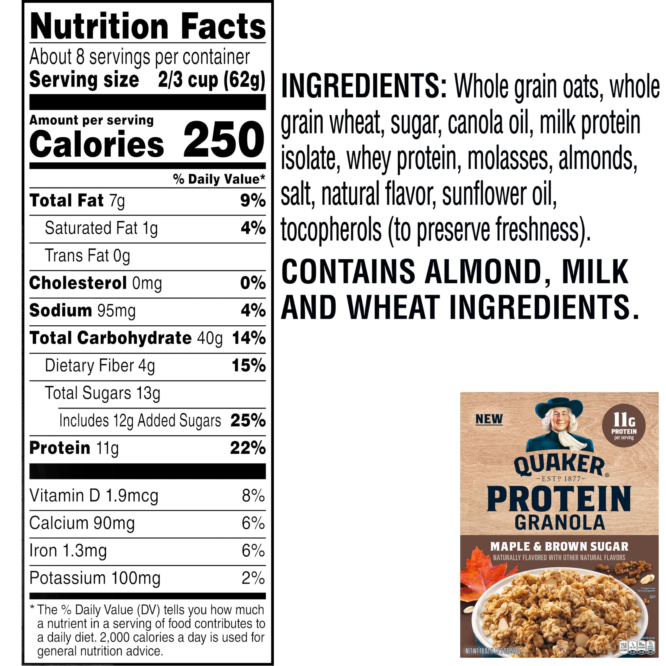 Quaker Protein Granola with milk for a quick, protein-rich start