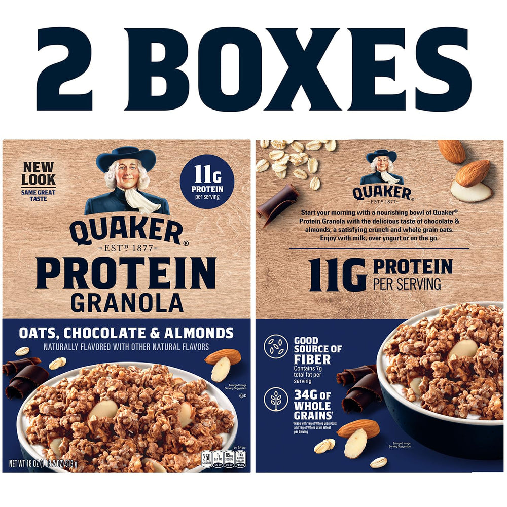 Quaker Protein Granola served with milk for an easy morning meal