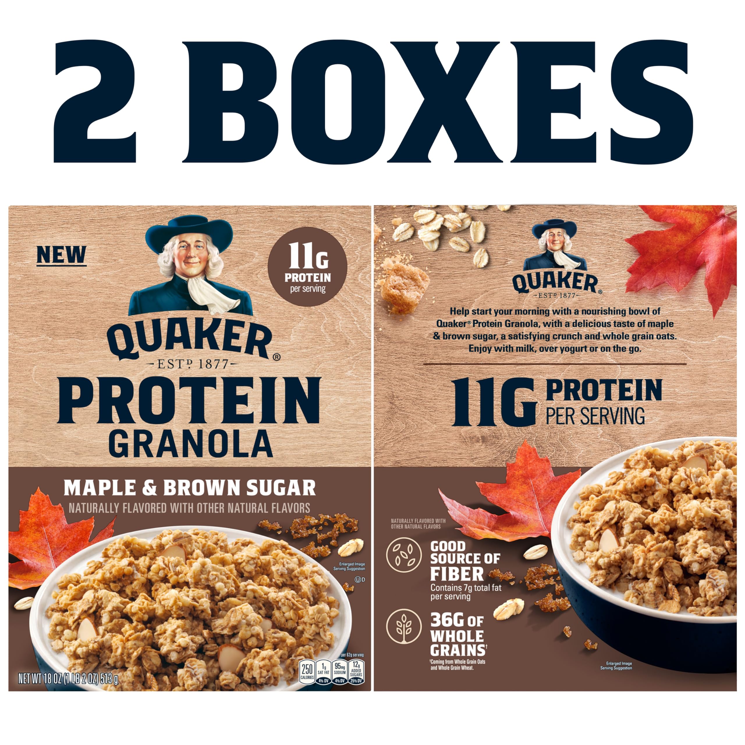 Quaker Protein Granola on yogurt adds crunch and flavor