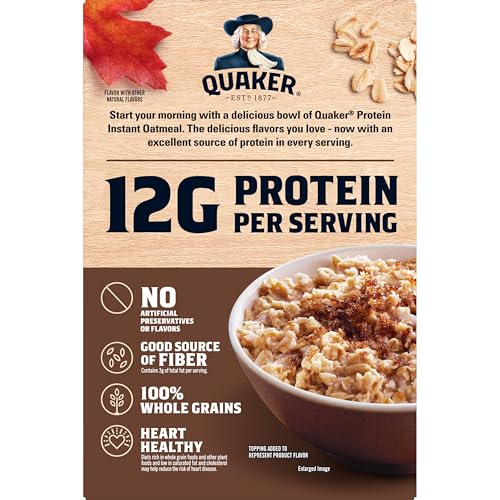 Quaker Protein Instant Oatmeal Maple Brown Sugar spoon – easy, on-the-go texture to enjoy