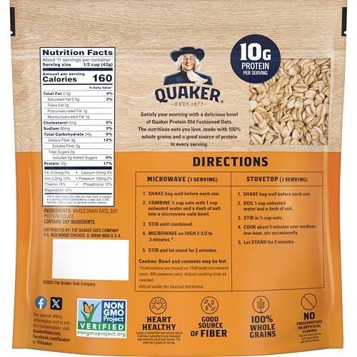 Quaker Protein Oats outer packaging showing a multi-pack