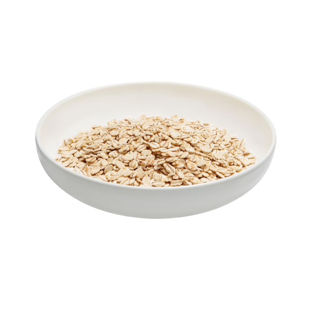 Quaker Quick Barley label highlights low fat and sodium-free composition.