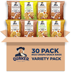 Quaker Rice Crisps caramel flavor bag for a quick, satisfying snack.