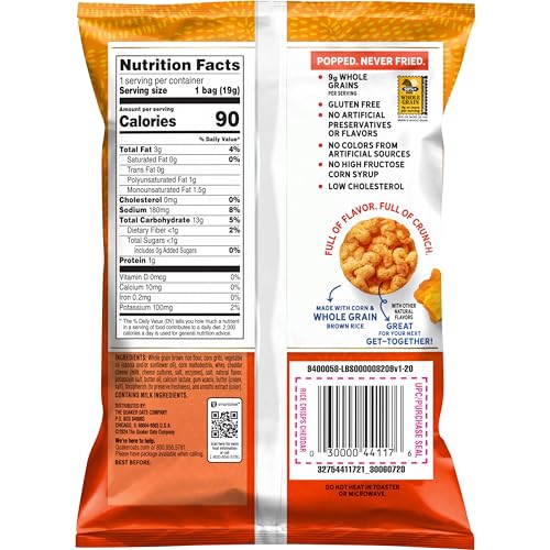 Quaker Rice Crisps Cheddar serving bowl, ready for quick tastings.