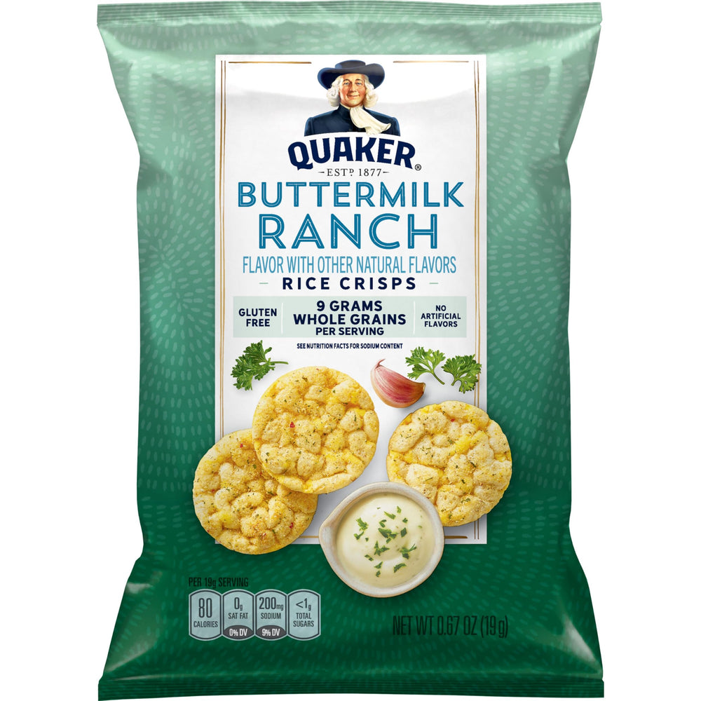 Quaker Rice Crisps serving bowl scene, perfect for sharing snacks.