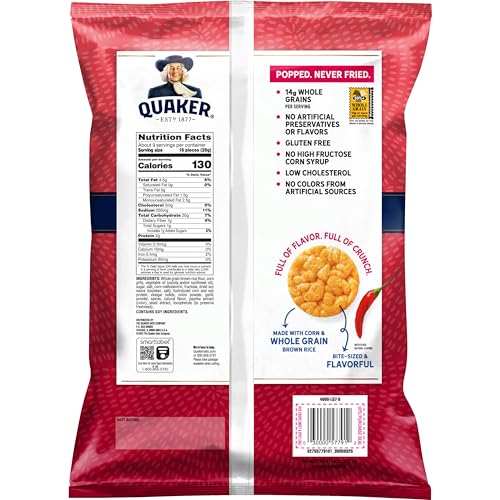 Quaker Rice Crisps Sweet & Spicy Chili bowl ready to snack, low-fat option for busy days.