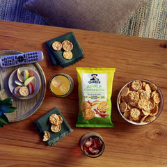 Quaker Rice Crisps Sweet & Spicy Chili serving in a lunch box, gluten-free lunch boost.
