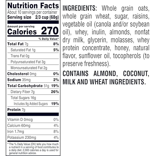 Quaker Simply Granola in a bowl showing honey and raisins for a crunchy start