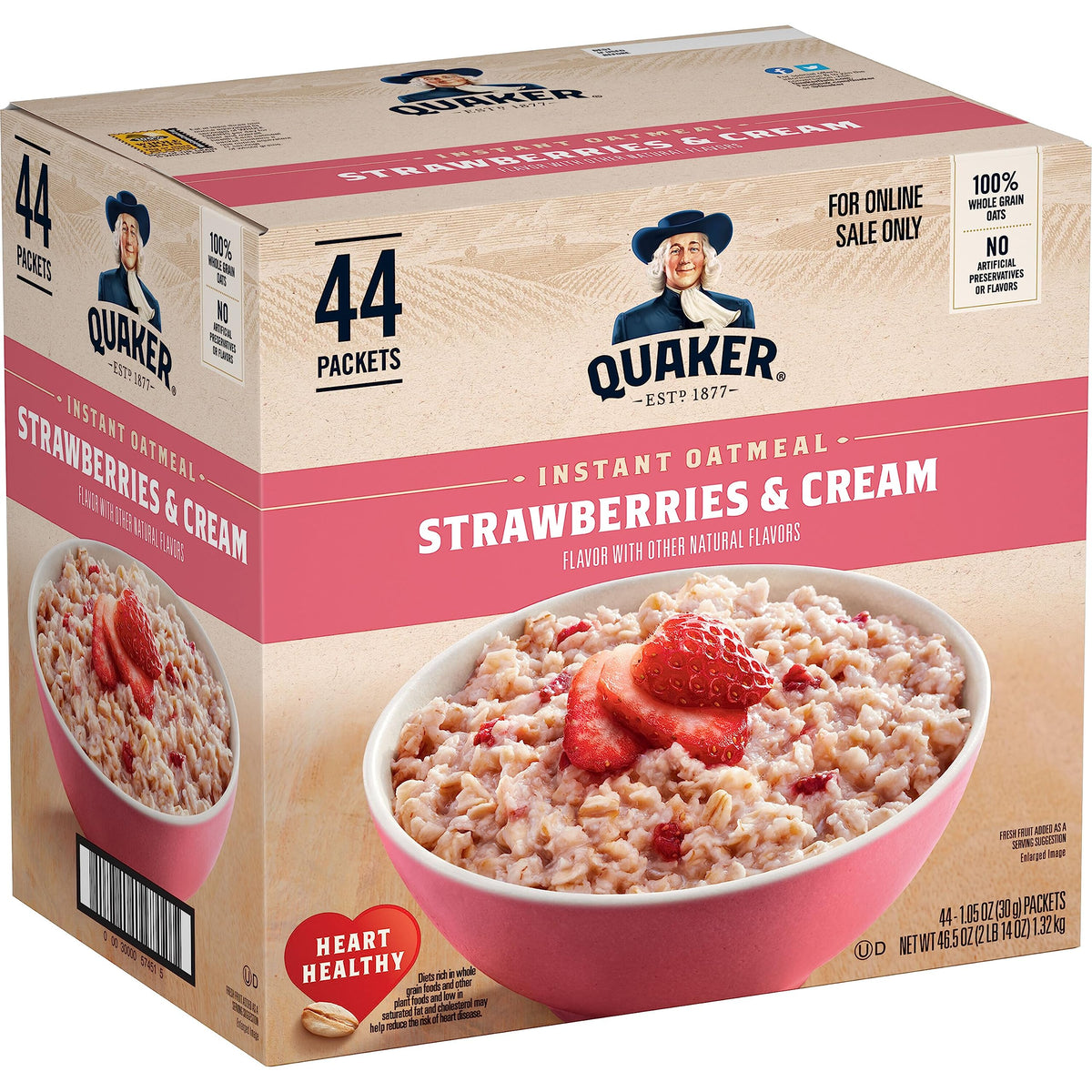 Quaker Strawberries and Cream instant oatmeal packets for a quick, comforting morning.