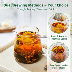QualiLife Dandelion Wolfberry Tea cold brew glass for summer hydration