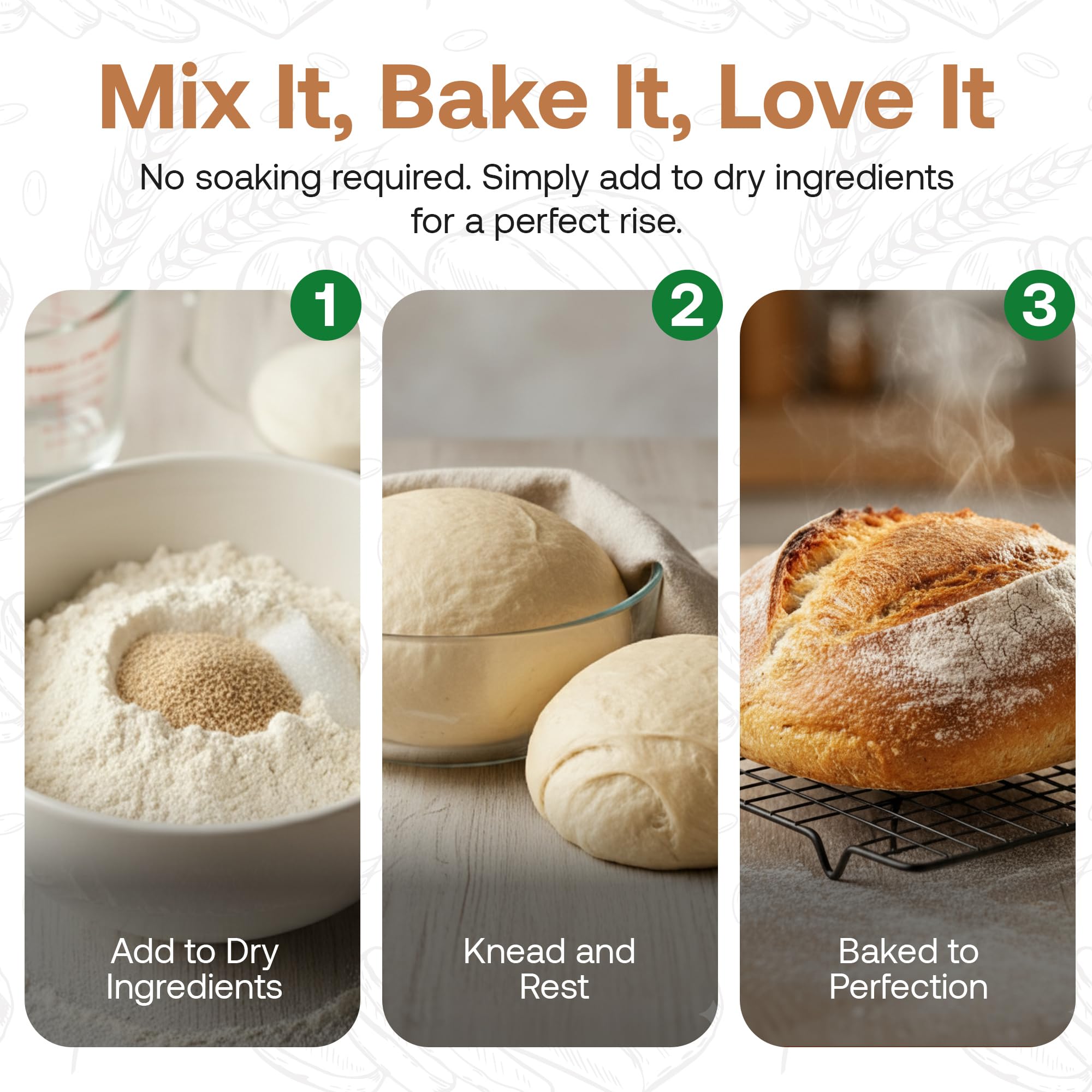 Quay Naturals Instant Dry Yeast cinnamon rolls with fluffy layers.