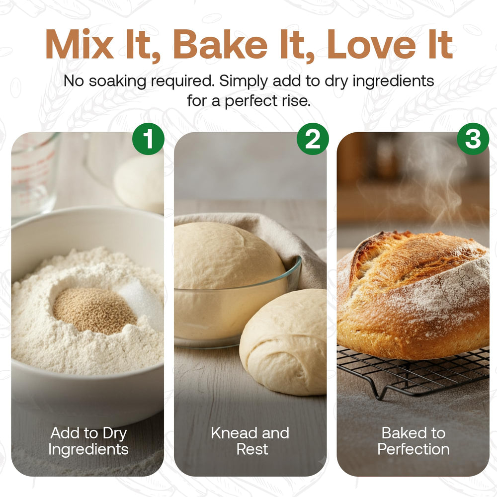 Quay Naturals Instant Dry Yeast cinnamon rolls with fluffy layers.