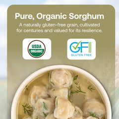 Quay Naturals organic sorghum grains showing whole grain staple.