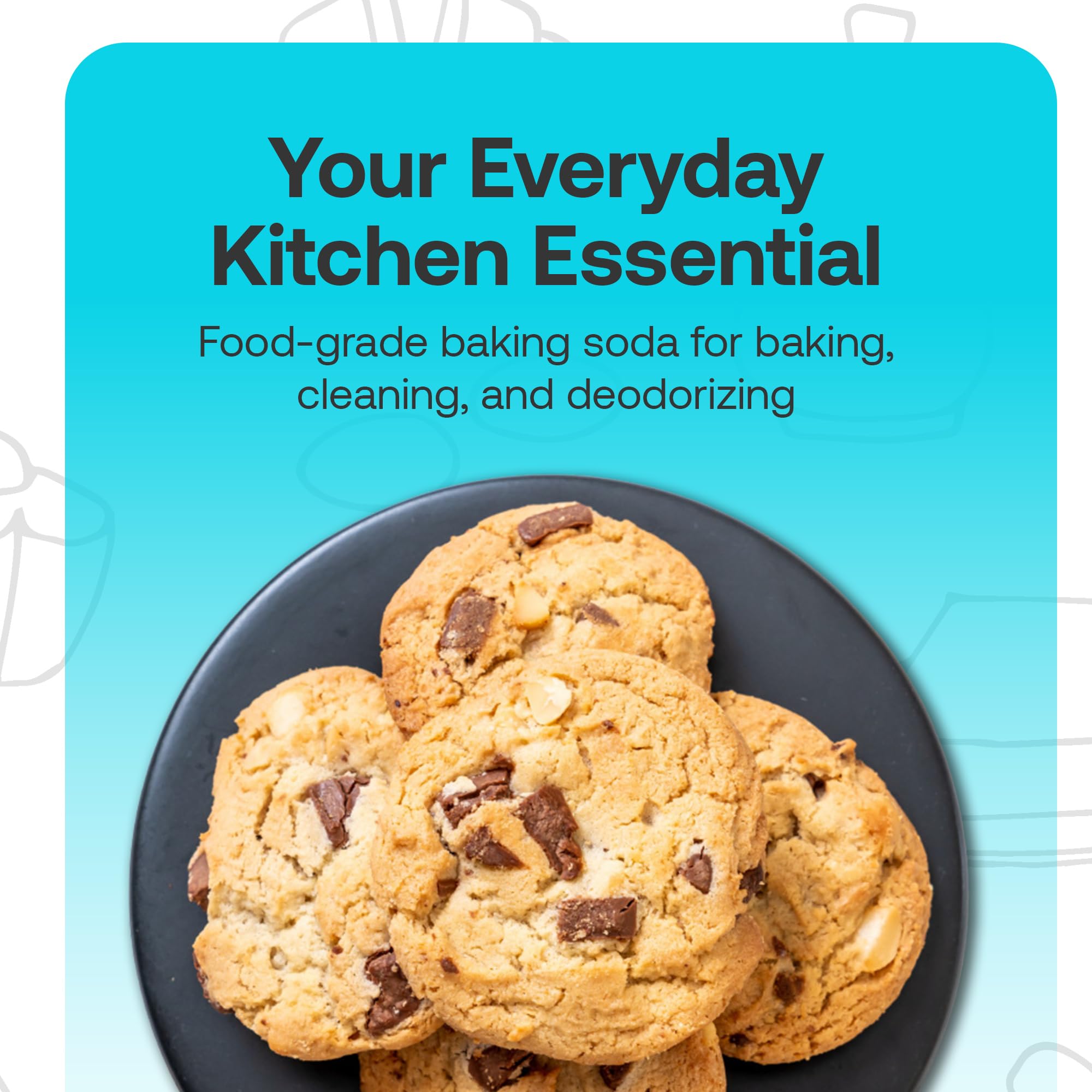 Baking setup with Quay Naturals soda for cookies or cakes