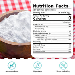 Quay Naturals Pure Baking Soda label highlights food-grade quality and USP standards