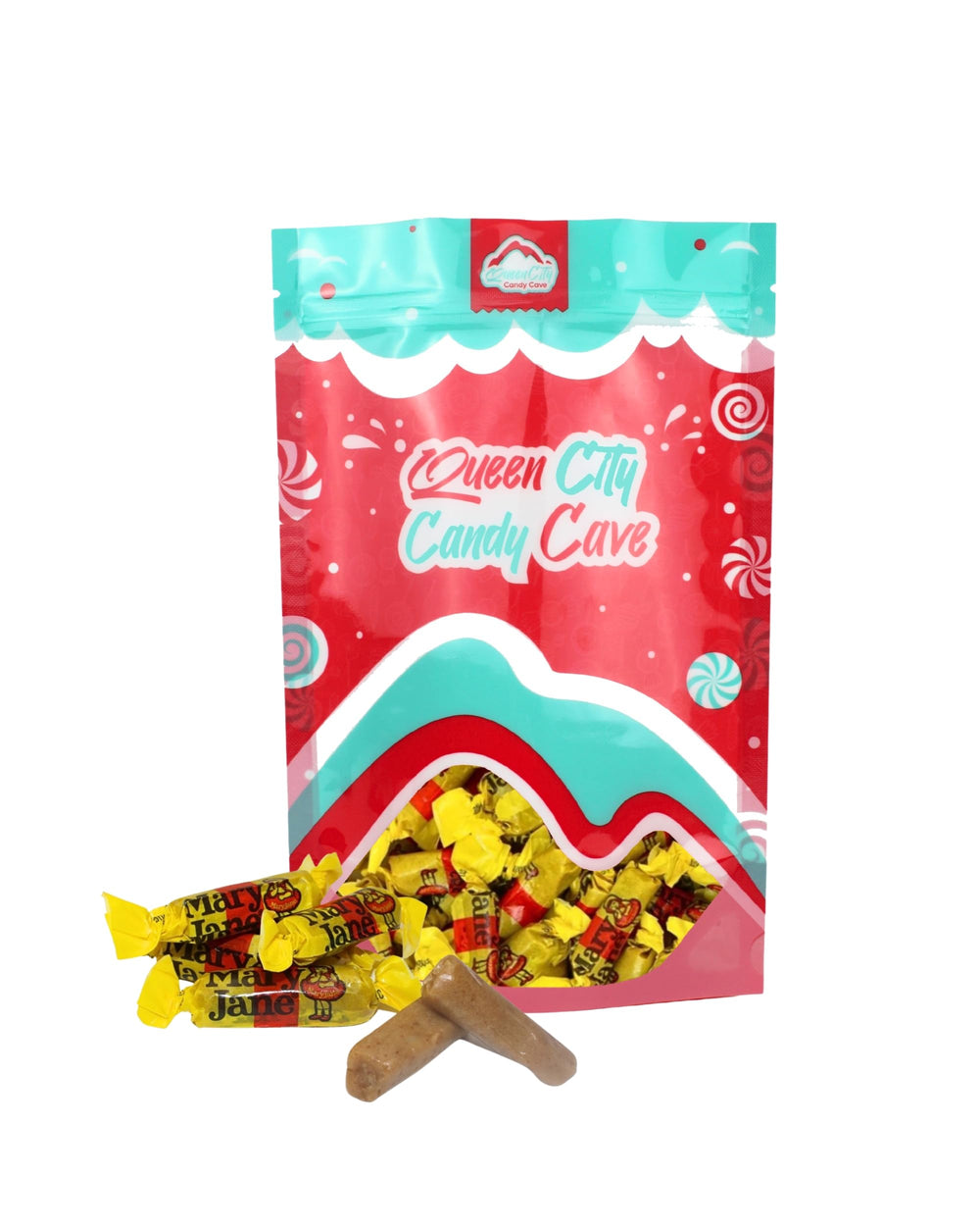 Queen City Candy Cave bulk 2-pound Mary Jane bag, convenient party-ready supply.