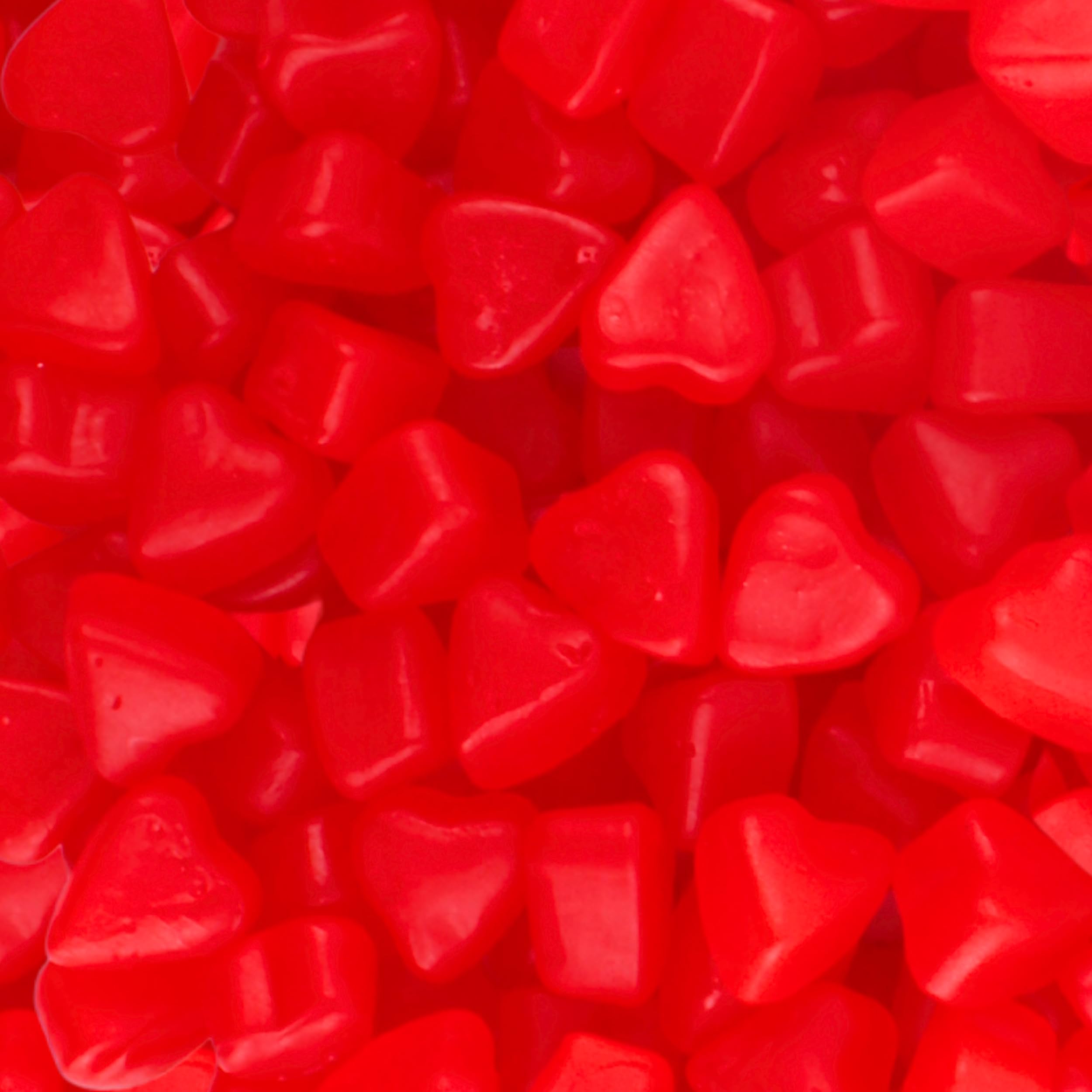 Approximately 80 pieces per pound of red cherry gummy hearts