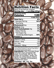 Queen City Candy Cave dark chocolate raisins closeup shows glossy coating and plump fruit