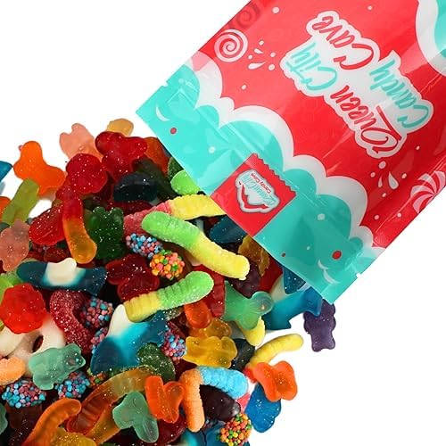 Queen City Candy Cave Gummy Worms and Clusters offer variety for snacking.