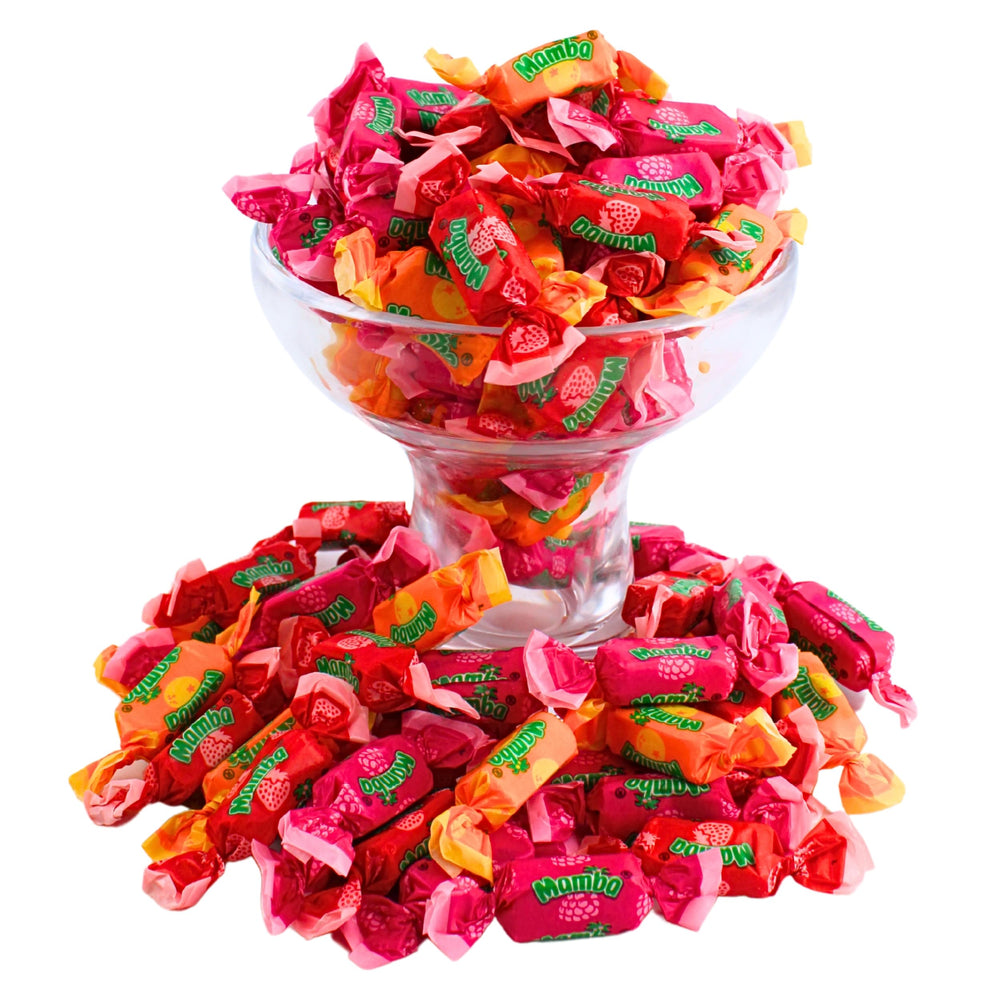 Queen City Candy Cave Mamba candies close-up display, showing soft chewy texture