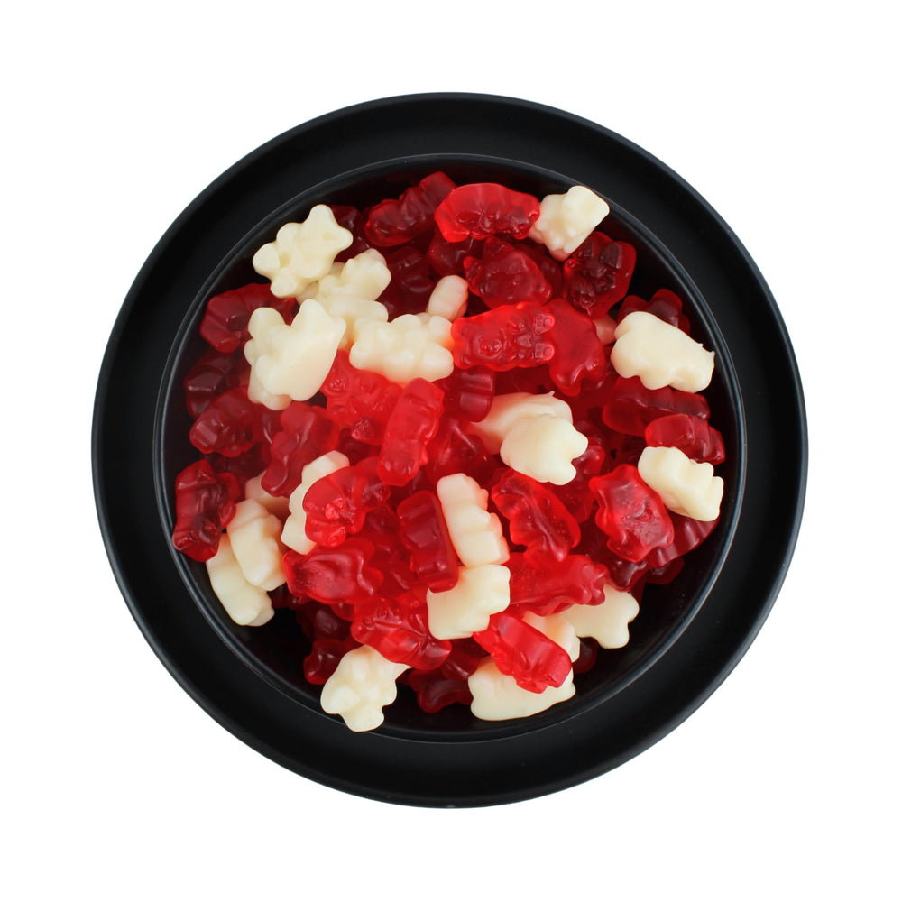 Queen City Candy Cave red white candy bears for coordinated event color schemes