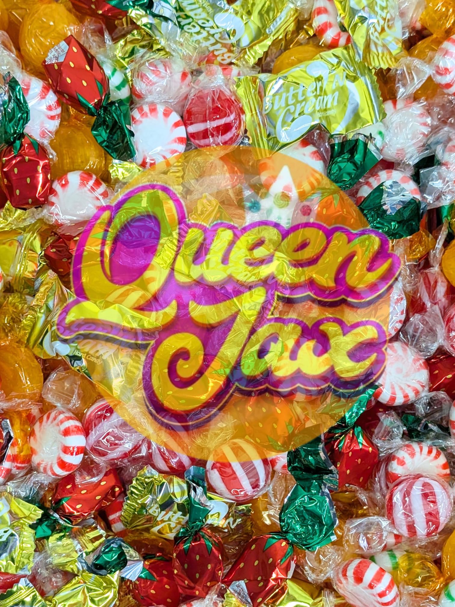 QUEEN JAX assorted old-fashioned candy variety in a single bag.