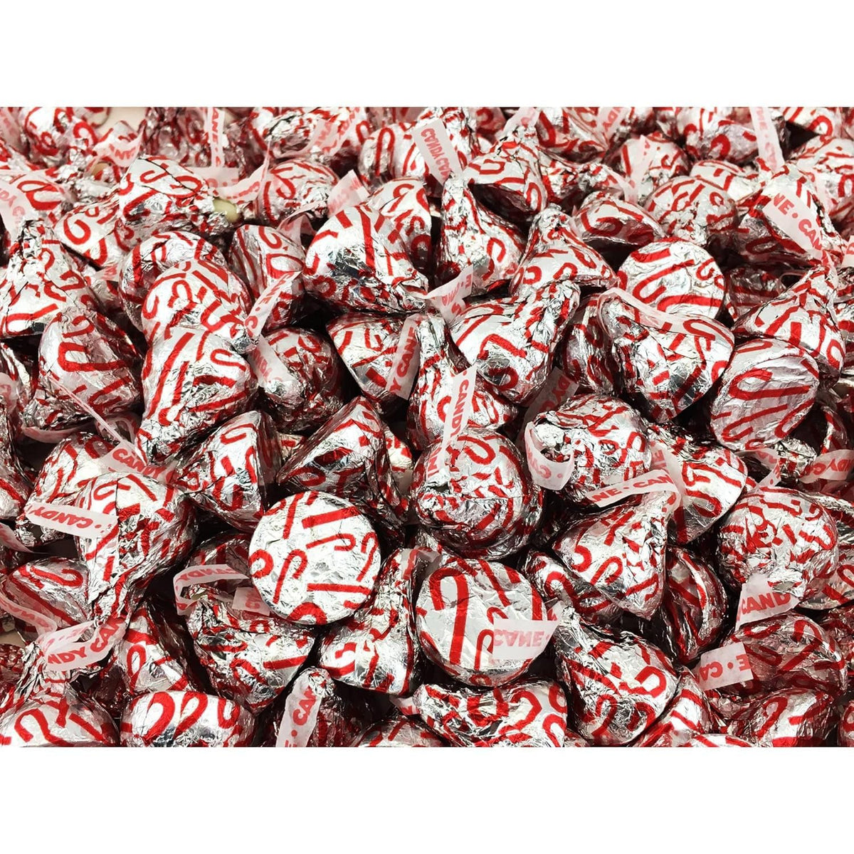 QUEEN JAX Candy Cane Kisses bulk bag with festive packaging for holidays.