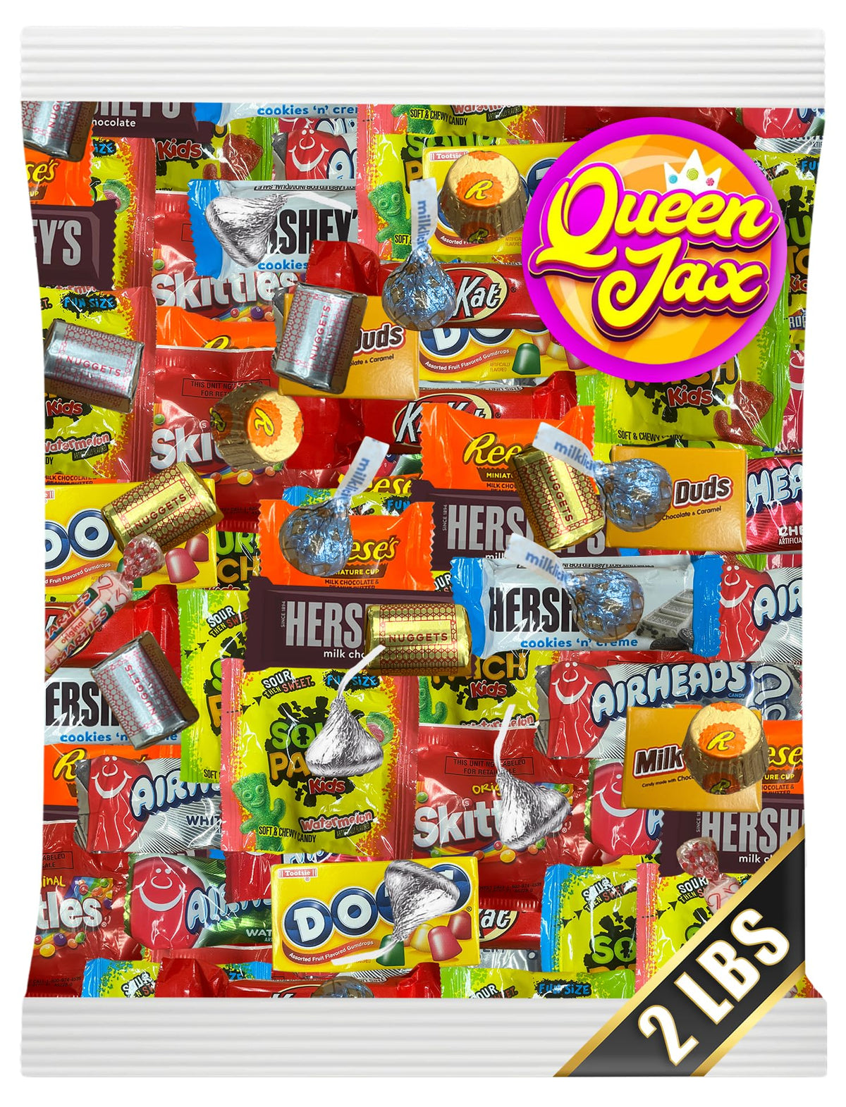 QUEEN JAX Chocolate and Candy Variety Pack 2lb - assorted chocolates ready for gifting.