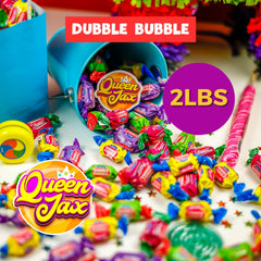 QUEEN JAX Dubble Bubble apple flavor pieces for nostalgic tasting.