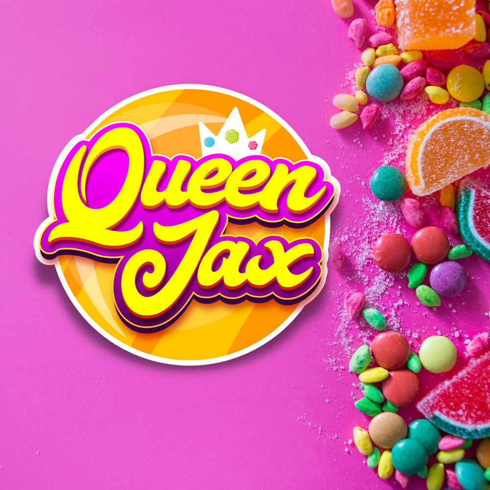 QUEEN JAX Dubble Bubble assorted flavors display in candy bowls.