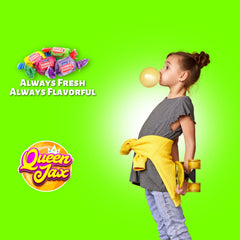 QUEEN JAX Dubble Bubble grape flavor pieces for colorful bowls.