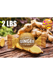 Queen Jax ginger candy packaging highlighting real ginger and simple ingredients.