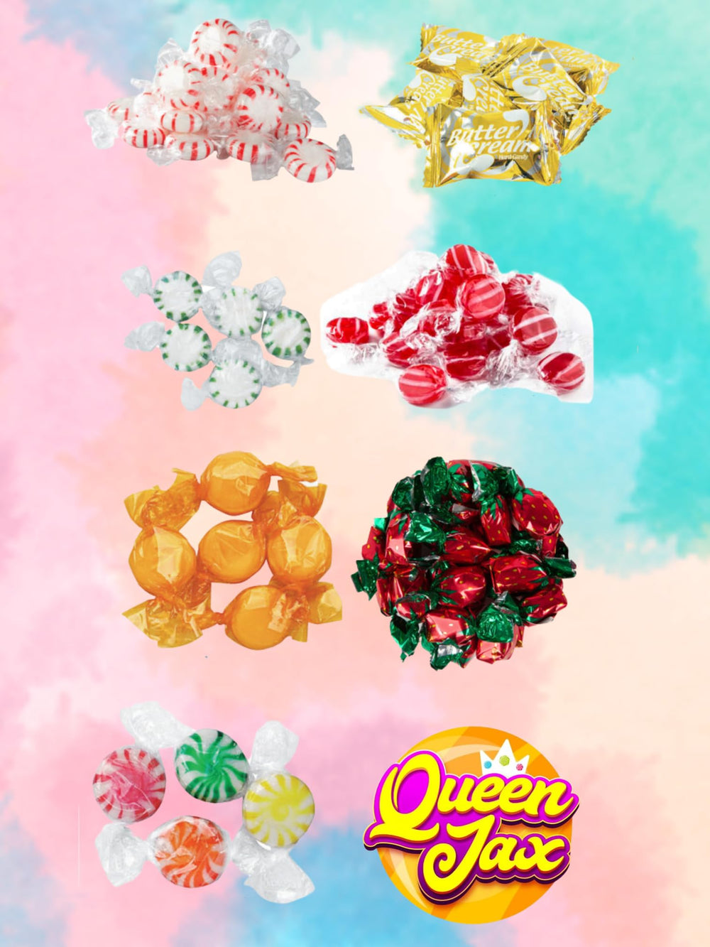 QUEEN JAX individually wrapped candies ensuring fresh, hygienic sharing.